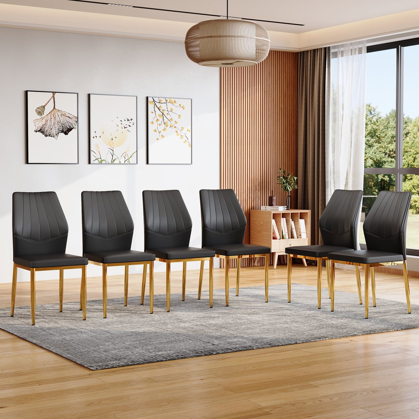 Modern Dining Chair – 37" High Back Upholstered Chair with Ergonomic Design & Metal Legs
