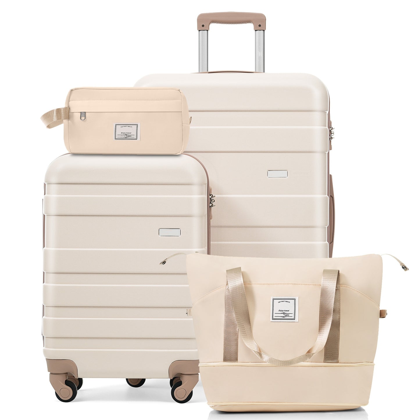 4-Piece Luggage Set - 20in Carry-On, 28in Checked
