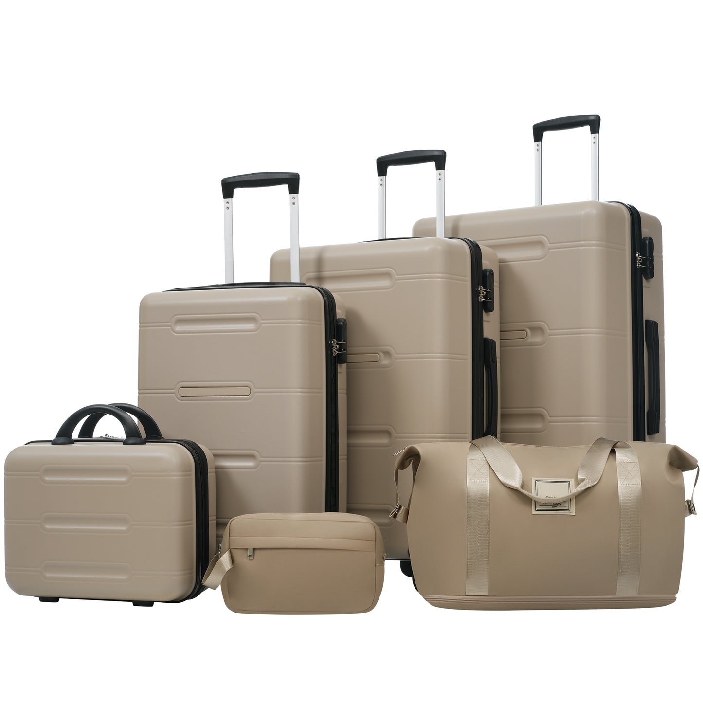 6 Piece Luggage Set, Lightweight Hardshell Suitcase with Double Spinner Wheels, Password Lock
