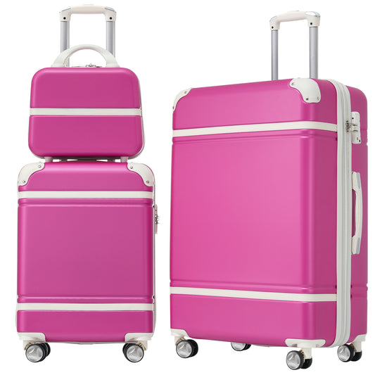 Luggage Set Pink ABS for travel organization