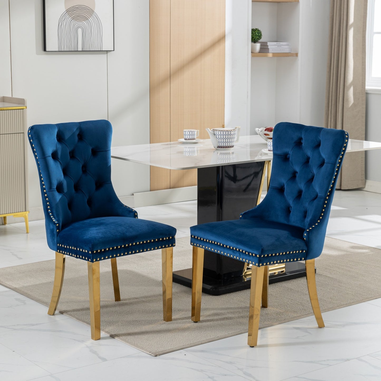 Nikki Collection Modern, High-end Tufted Solid Wood Contemporary Velvet Upholstered Dining Chair