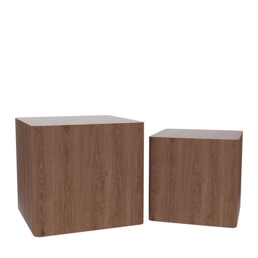 MDF Nesting table/side table/coffee table/end table for living room,office,bedroom Walnut，set of 2