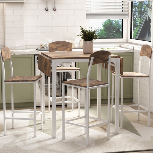 Counter Height Dining Set Rustic Metal Rustic Brown with Counter Height for Dining Room or Kitchen