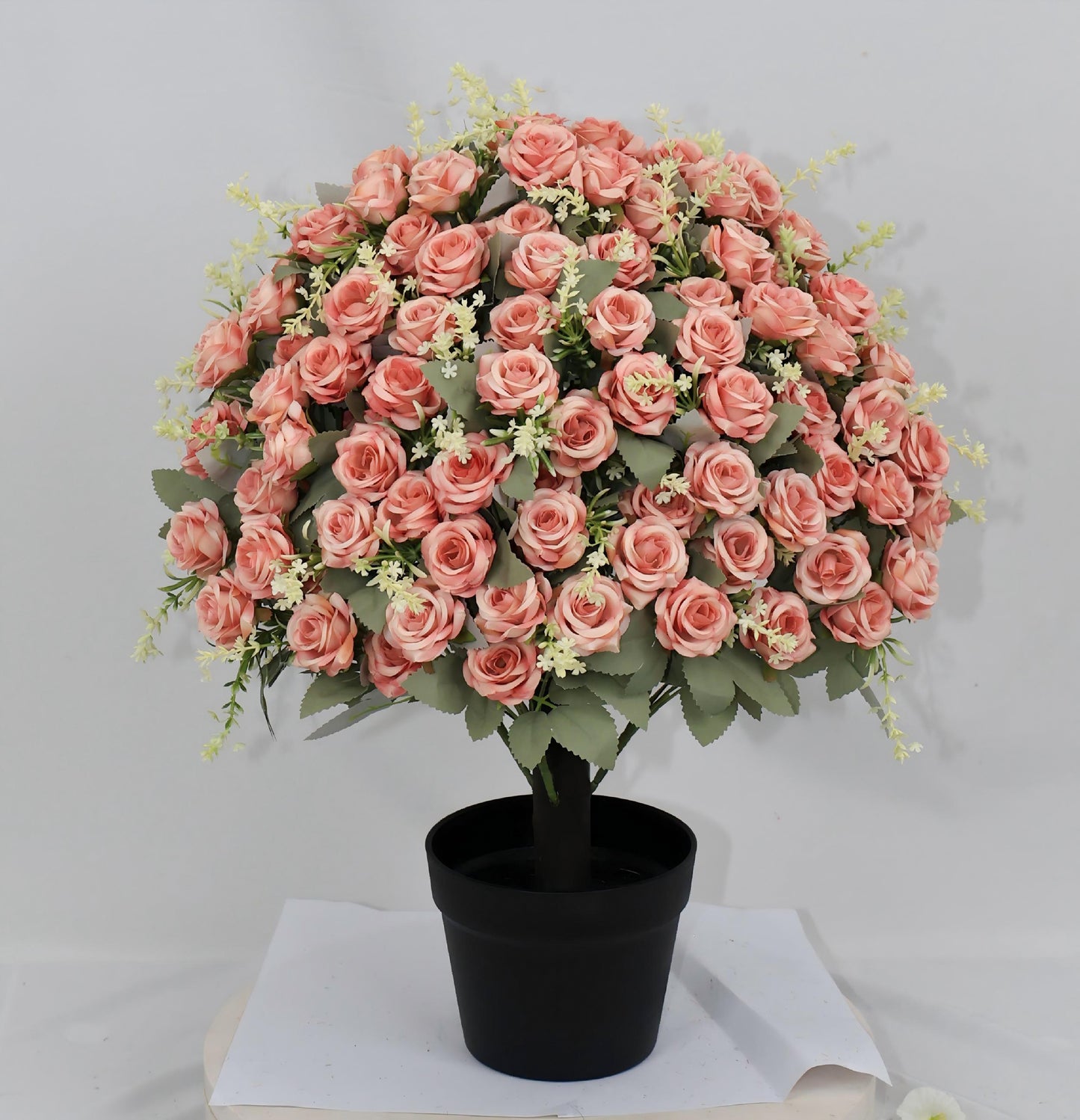 24-Inch Artificial Rose Decoration UV Resistant, Lifelike Faux Floral Plants Suitable for Indoor &