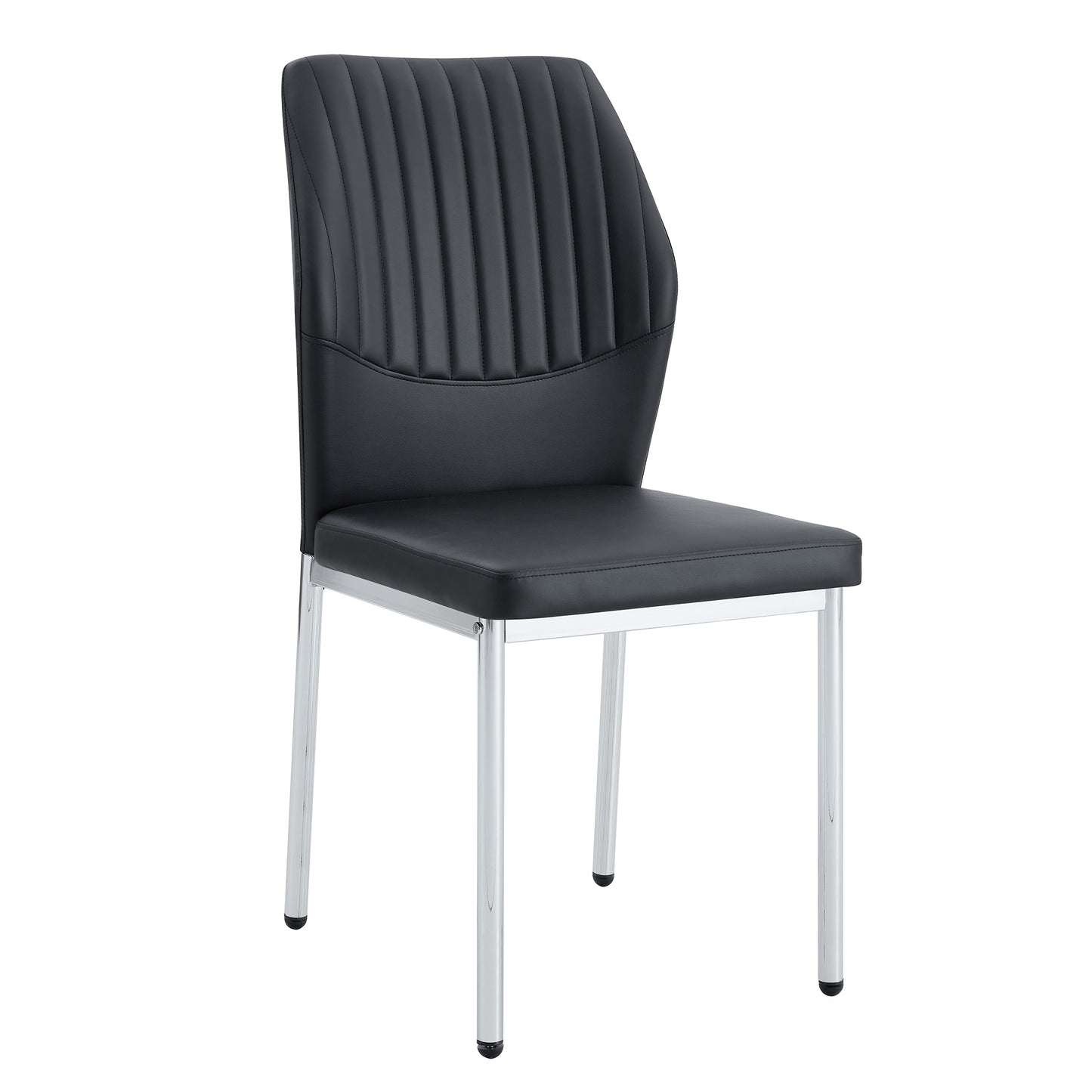Modern PU Leather Dining Chair – High Resilience Upholstered Chair with Metal Legs, Luxury Kitchen & Dining Seating