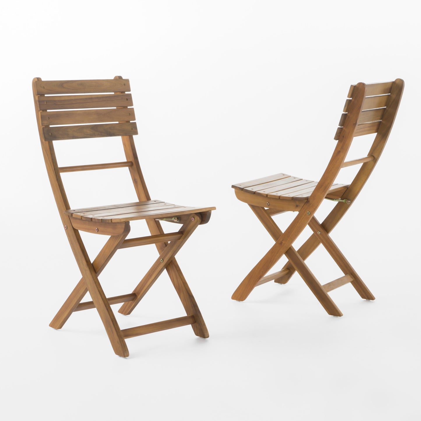 Outdoor Acacia Wood Folding Dining Chair Set of 2 – Weather-Resistant Patio Chairs for Garden & Balcony Seating
