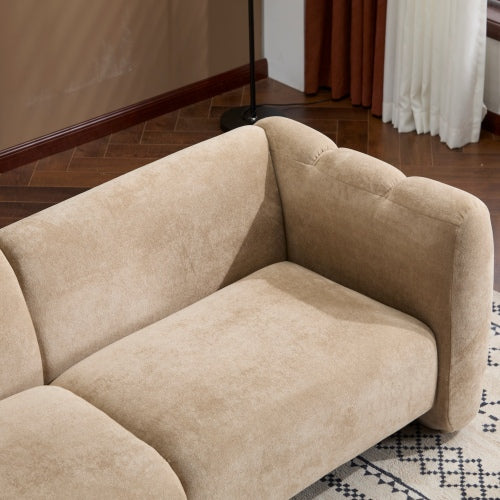 83" Wave Design 3-Seater Sofa – Modern Upholstered Curved Couch for Living Room, Bedroom, Apartment & Office