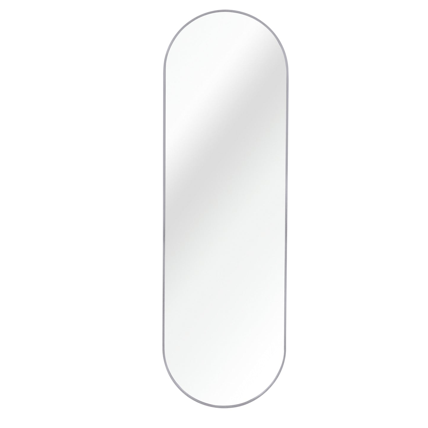 Pill Shaped Full Length Mirror – 63" x 20" Modern Oval Wall or Floor Mirror for Bedroom & Bathroom