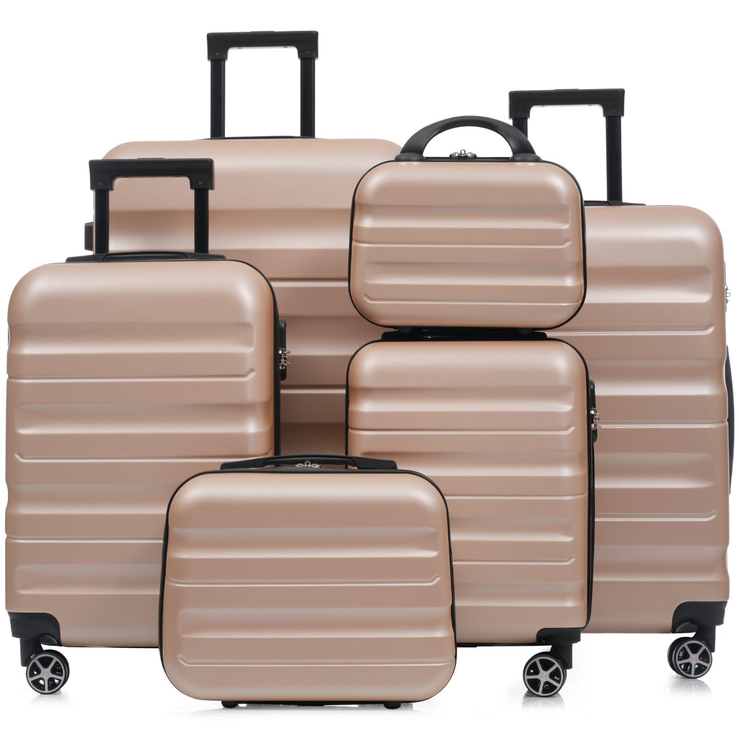 6-Piece ABS Hardshell Luggage Set with Dual Spinner Wheels