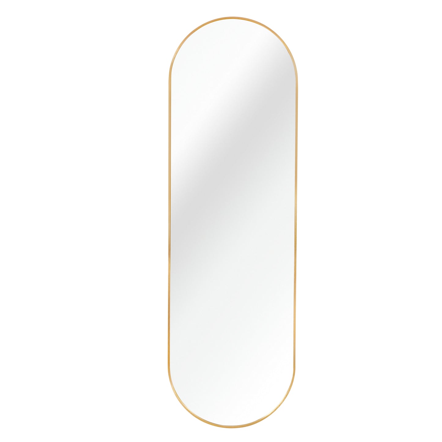 Pill Shaped Full Length Mirror – 63" x 20" Modern Oval Wall or Floor Mirror for Bedroom & Bathroom