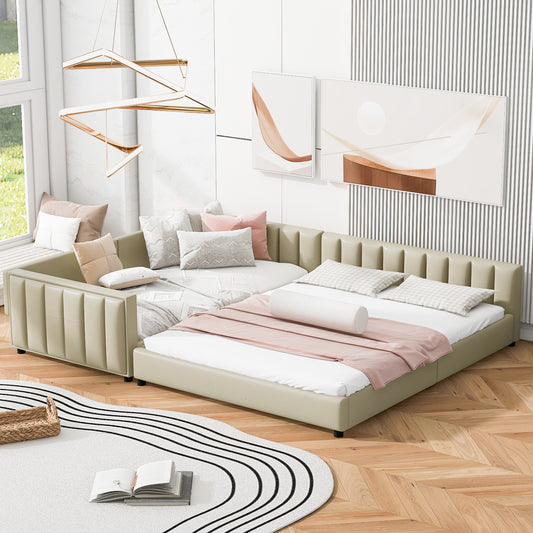 Platform Bed Multiple Color Options PU Leather with Bedroom Frame for Bedroom or Guest Room