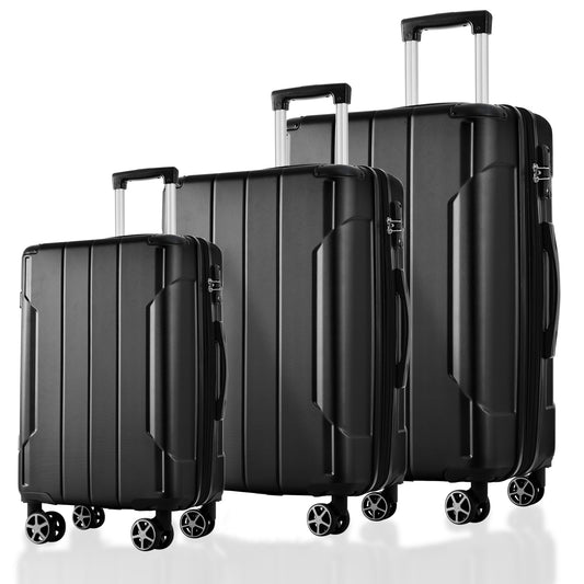 3-Piece ABS Luggage Set with TSA Lock, Spinner Wheels, Expandable