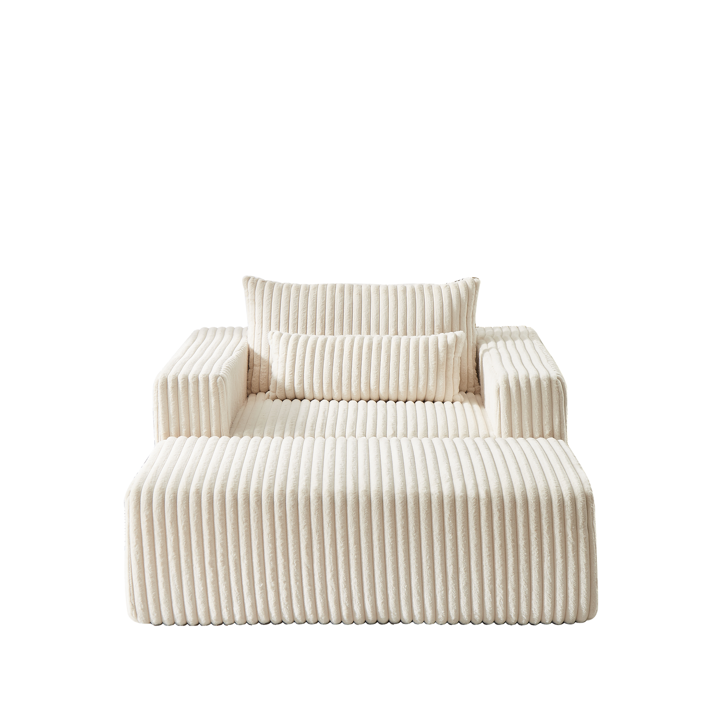 75-Inch Corduroy Sponge Sofa Lounge Chair with Removable footrest,No Assembly Required,Fluffy Modern Sleeper Chair for Indoor Living Room Bedroom