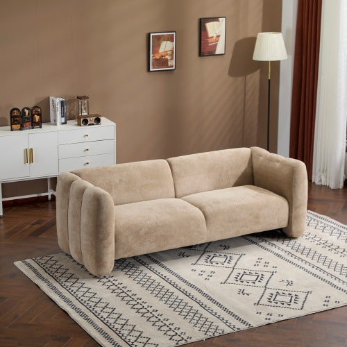 83" Wave Design 3-Seater Sofa – Modern Upholstered Curved Couch for Living Room, Bedroom, Apartment & Office