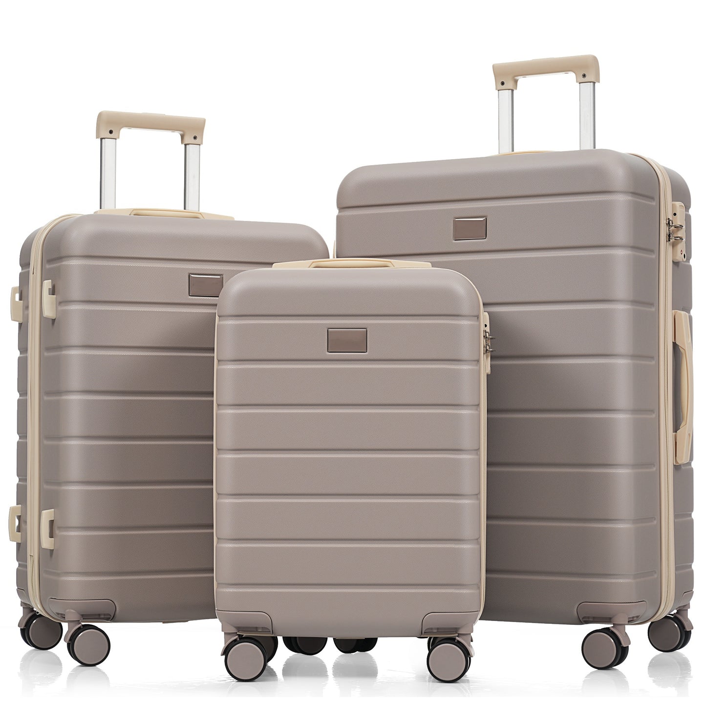 Premium ABS Travel Luggage Set, 3-Piece TSA Lock Suitcase Ensemble with 20