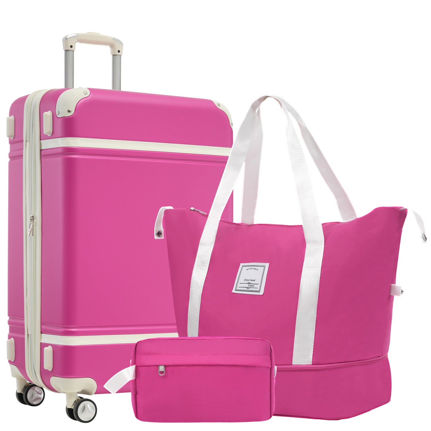 Hardshell Luggage Sets with Bags Lightweight Suitcase Double Spinner Wheels with TSA Lock Single Vintage Lug