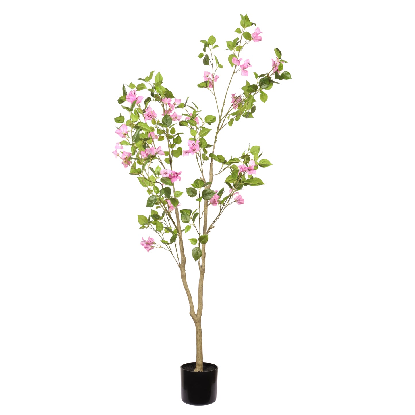 Artificial Bougainvillea Tree with Black Plastic Pot, Realistic Fake Flowering Tree for Indoor Home Office Decor,