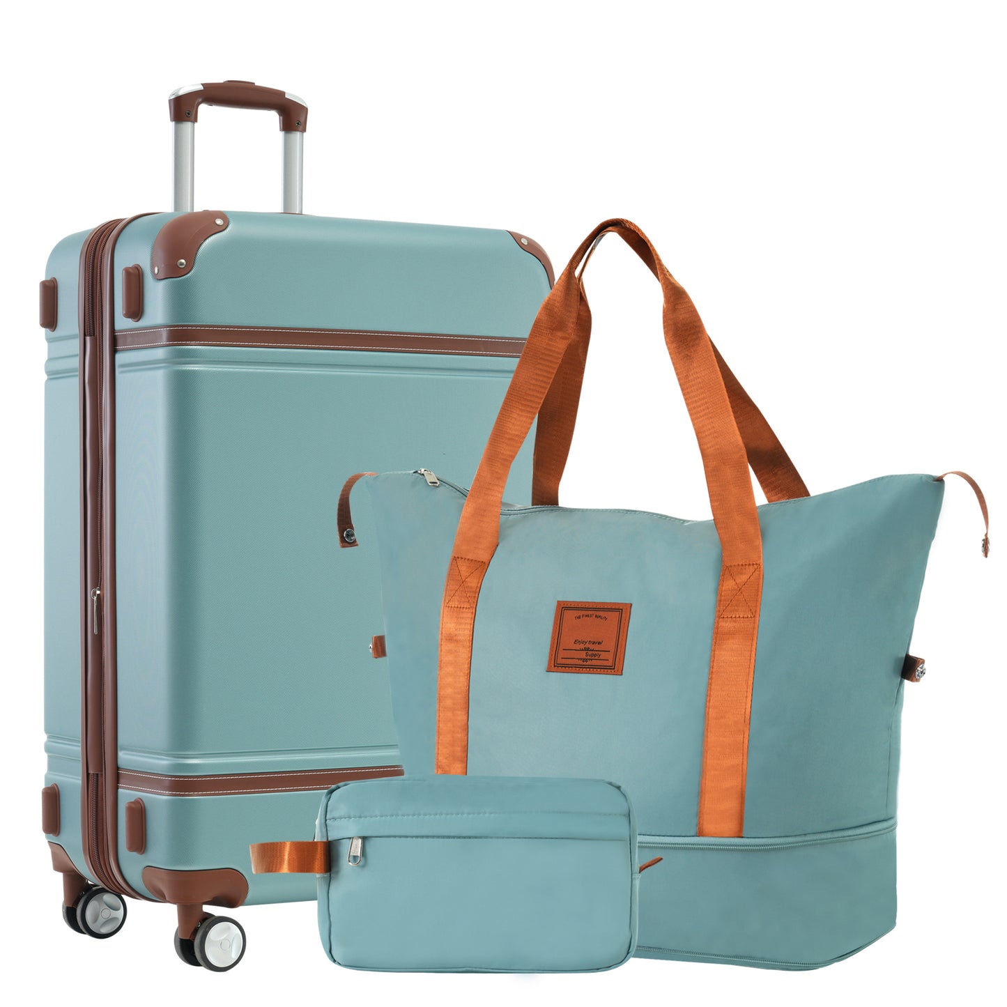 Hardshell Luggage Sets with Bags Lightweight Suitcase Double Spinner Wheels with TSA Lock Single Vintage Lug