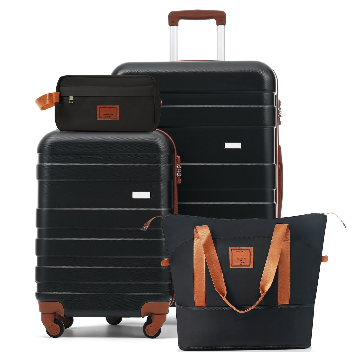 4-Piece Luggage Set - 20in Carry-On, 28in Checked