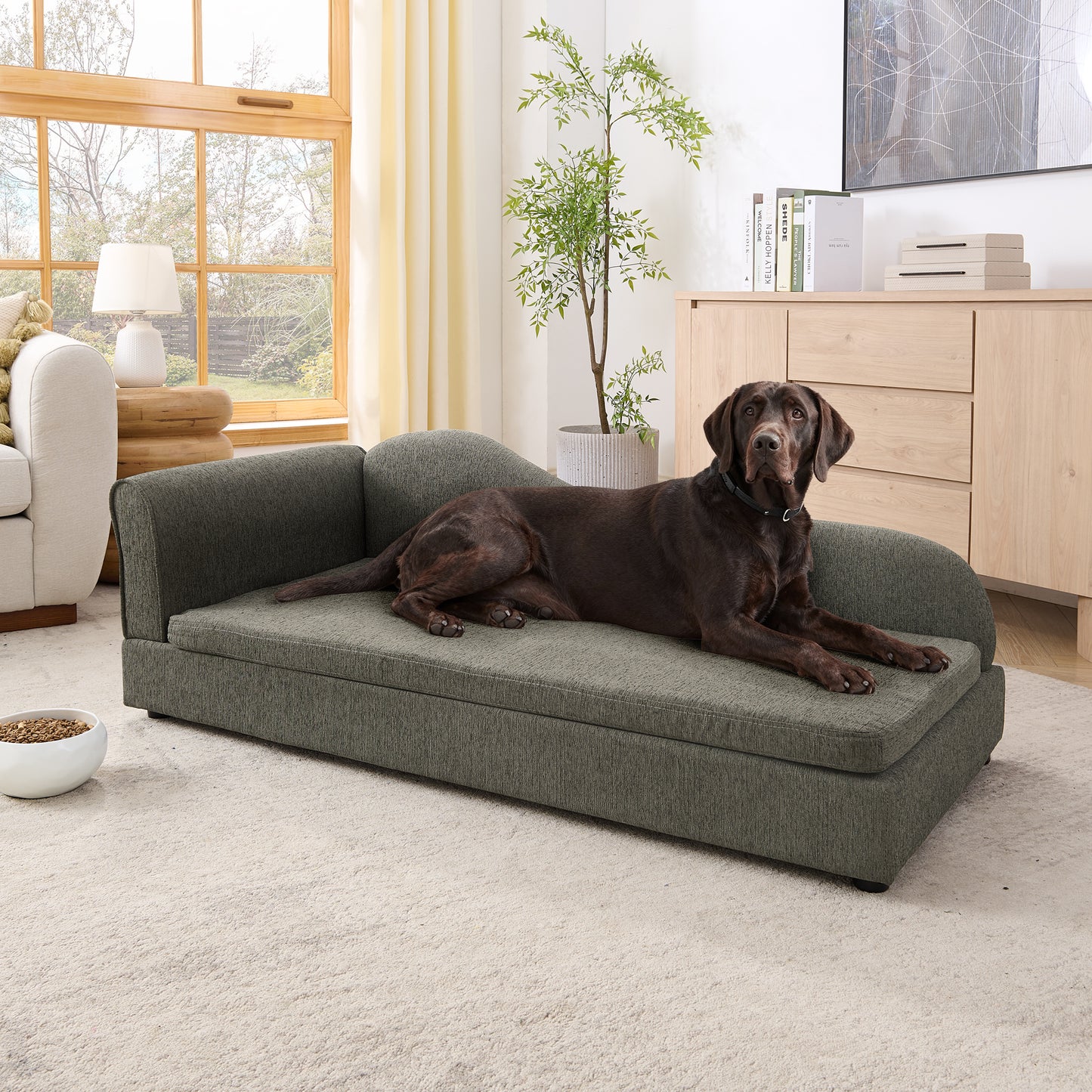 Oversized Pet Sofa for Medium/Large Dogs - Modern Irregular Wave Backrest, Single