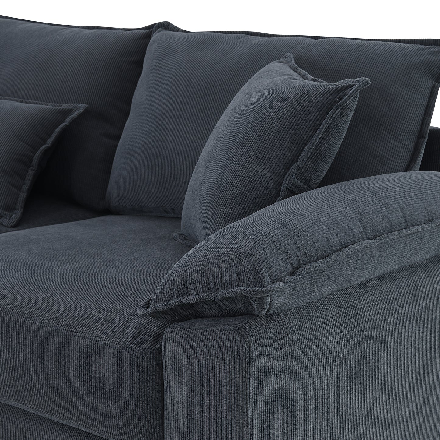 133*65" Corduroy Modular Sectional Sofa,U Shaped Couch with Armrest Bags,6 Seat Freely Combinable Sofa Bed,Comfortable and Spacious Indoor Furniture for Living Room, 2 Colors