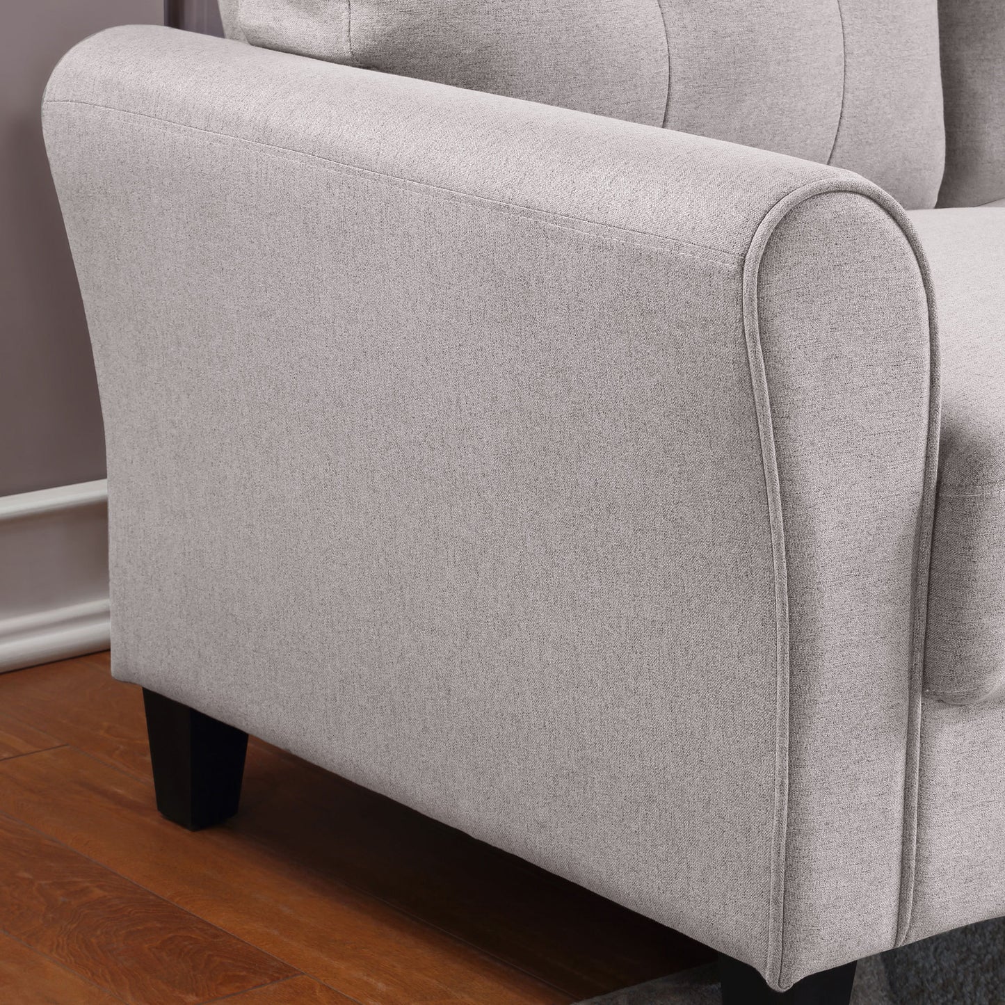 35" Modern Living Room Armchair Linen Upholstered Couch Furniture for Home or Office ,Light Grey, 1-Seat
