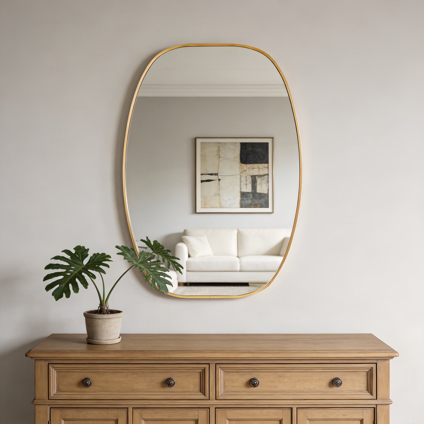 24x36 in Metal Framed Oval Vanity Bathroom Mirror for Wall