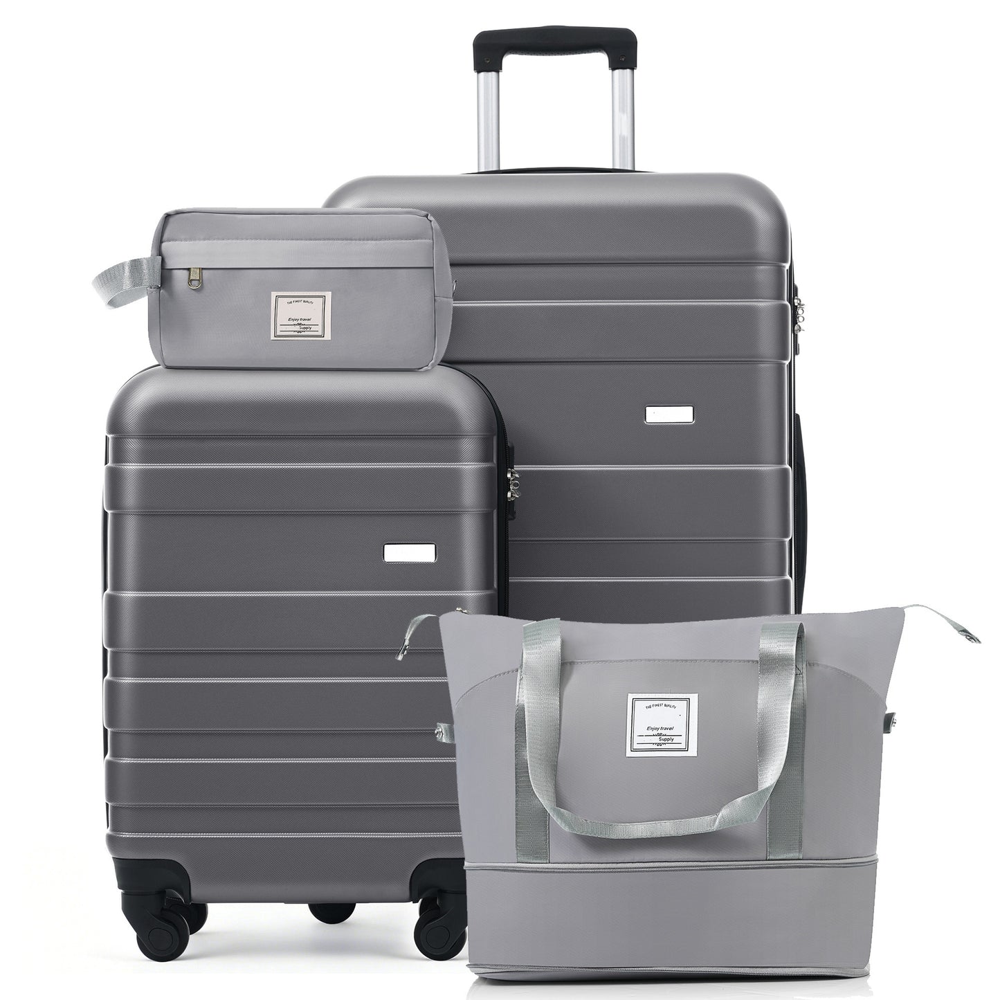 4-Piece Luggage Set - 20in Carry-On, 28in Checked