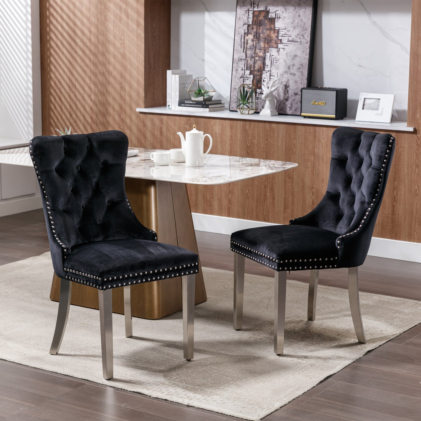 Nikki Collection Modern, High-end Tufted Solid Wood Contemporary Velvet Upholstered
