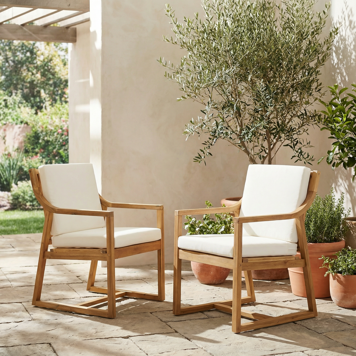 Modern Outdoor Chairs Set for Patio, Backyard, Garden