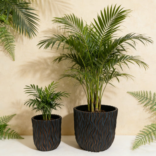 Planter 14.96-Inch Magnesium Oxide Copper, Grey-Blue for Indoor, Outdoor or Decorative Plant Display