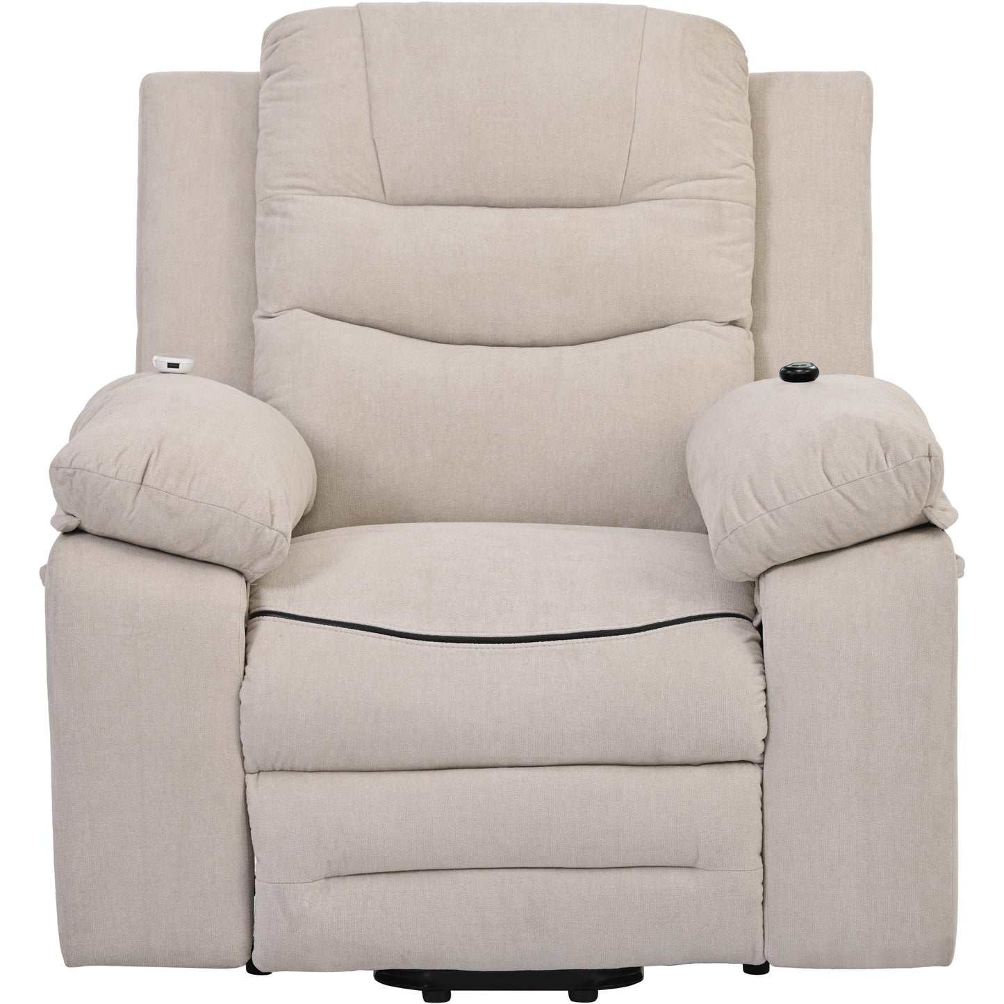 Massage Recliner,Power Lift Chair for Elderly with Adjustable Massage and Heating Function,Recliner Chair with Infinite Position and Side Pocket for Living Room ,Beige