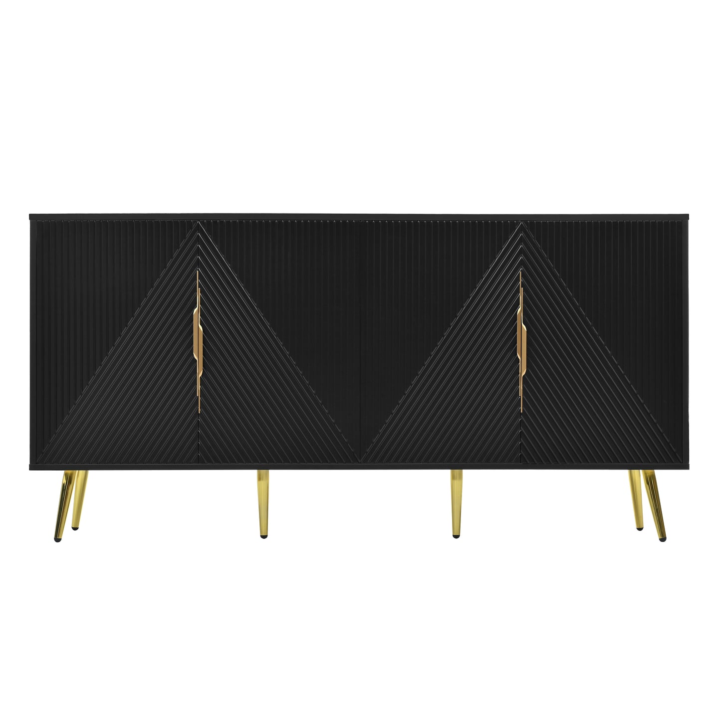 Stylish Sideboard with Wave Geometric Design, Conical Legs, Adjustable, Suitable for Study, Entryway and Living Room