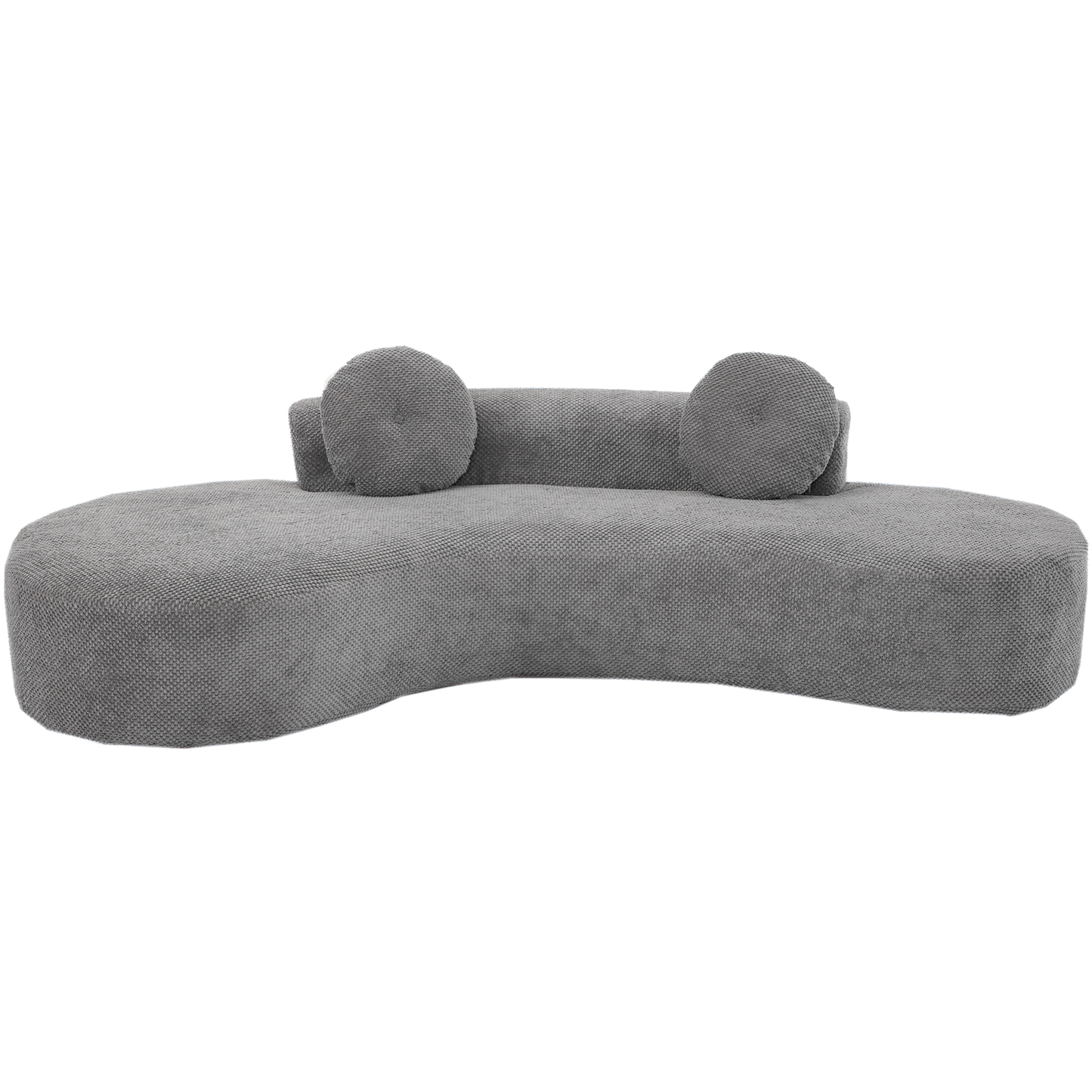 105.5''Curved Sofa, Modern Minimalist Sofa, Cloud Couch Sofa 3-4 Seater Couch with 2 Pillows,Bedroom,  No Assembly Required, Point-shaped corduroy,(Anti-Wrinkle) , Gray