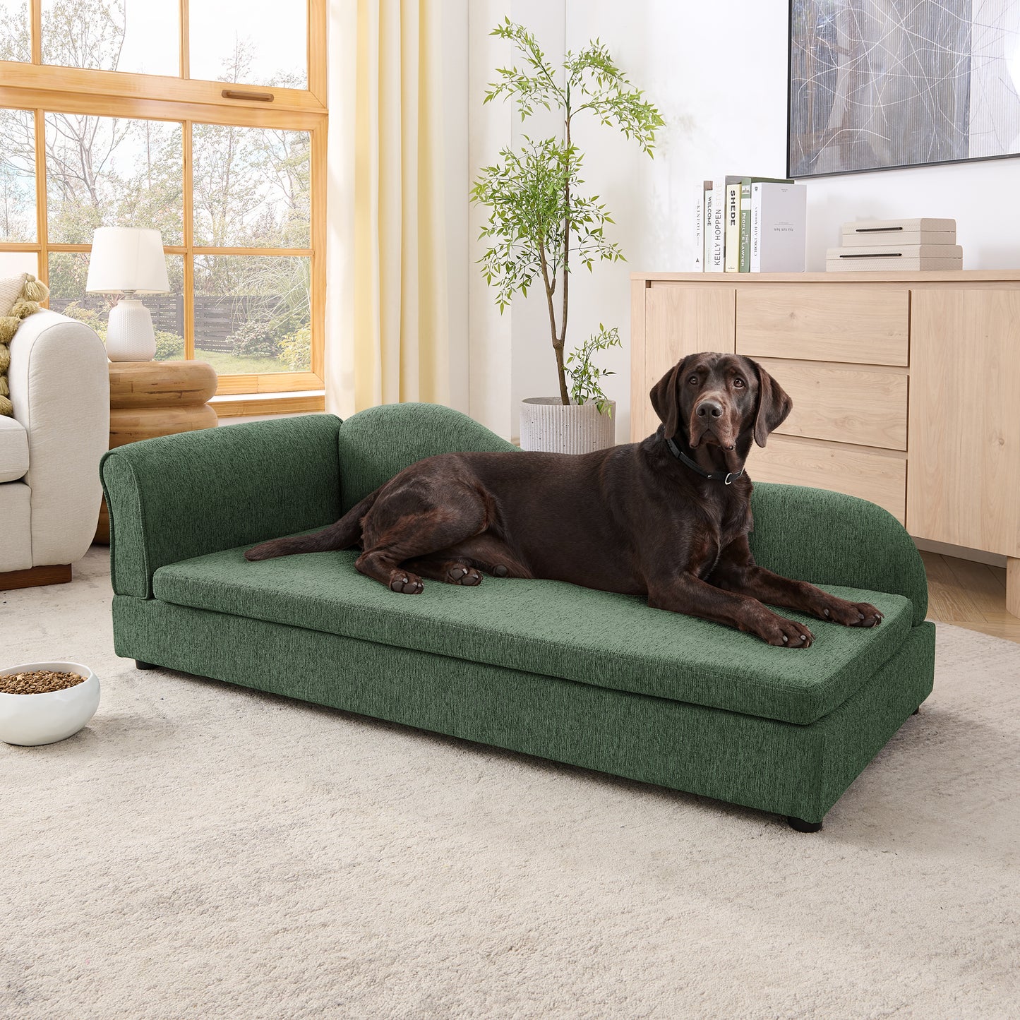 Oversized Pet Sofa for Medium/Large Dogs - Modern Irregular Wave Backrest, Single