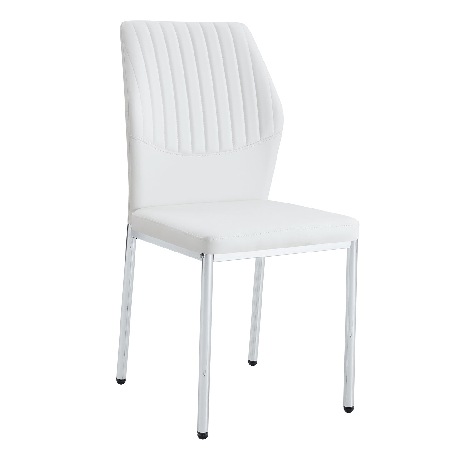 Modern PU Leather Dining Chair – High Resilience Upholstered Chair with Metal Legs, Luxury Kitchen & Dining Seating