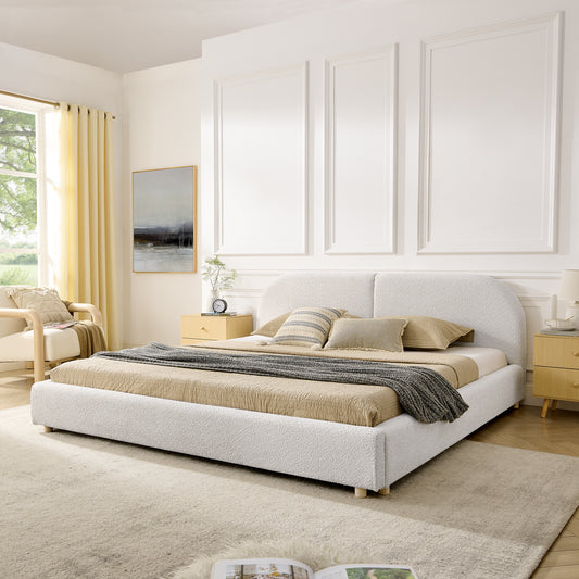 Bed Frame Available in Multiple Color Options MDF Modern with Headboard and Sleeper Function, Available in King and Queen sizes for Bedroom or Guest Room