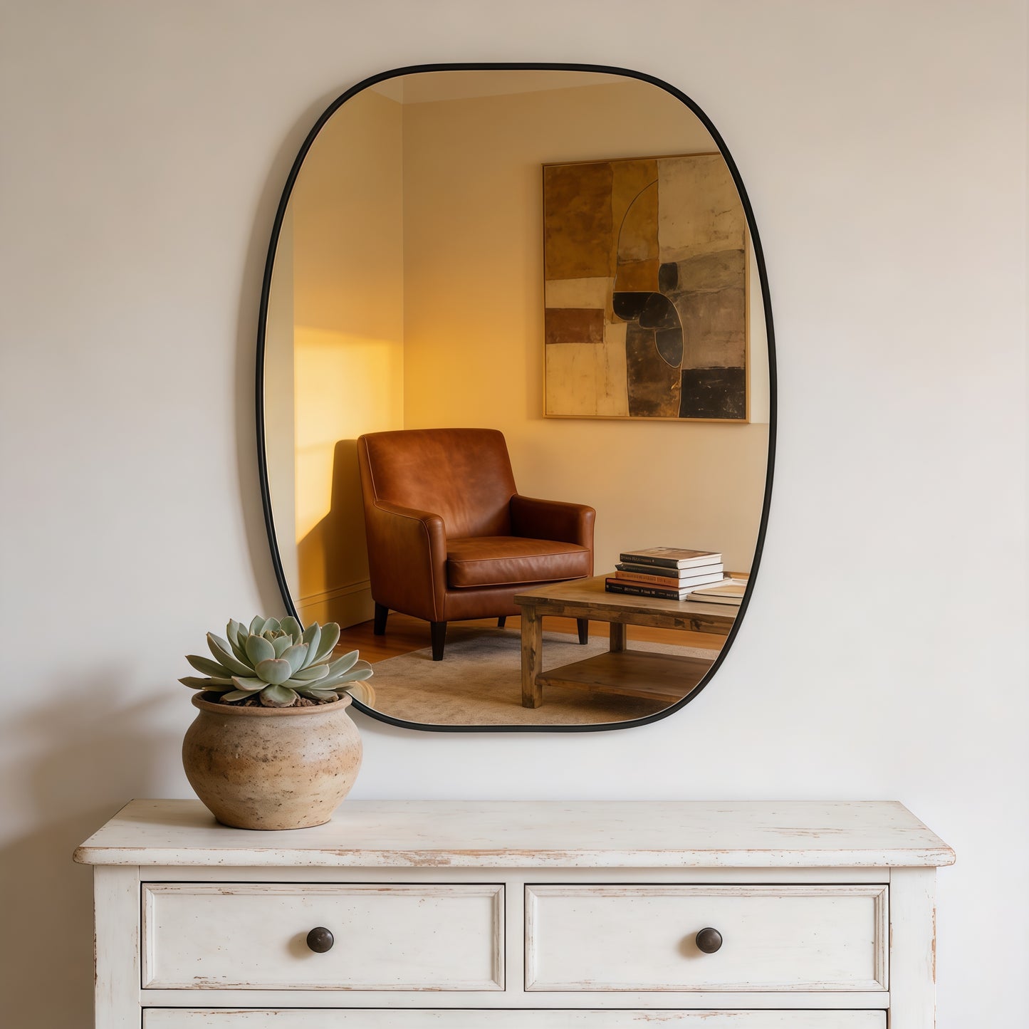 30x40 in Metal Framed Oval Vanity Bathrrom Mirror for Wall