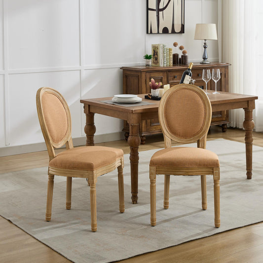Dining Chairs Set of 2 Multiple Color Options Fabric French Style for Dining Room or Kitchen Seating