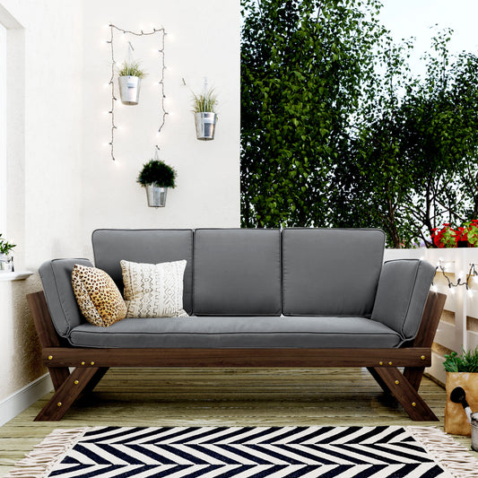 Outdoor Chaise Lounge Gray with Adjustable Design for Patio, Garden, or Backyard