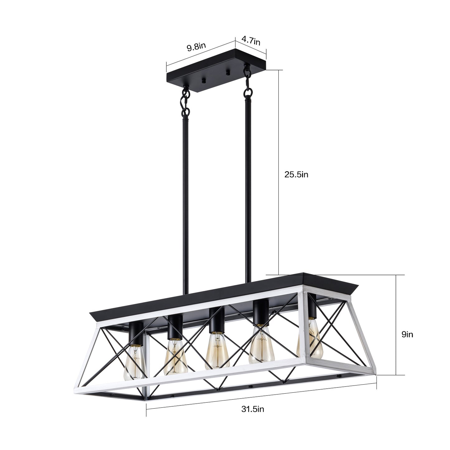 (New SKU:W1340P206634) 5-Light Farmhouse Chandeliers For Dining Room white(No Bulbs)