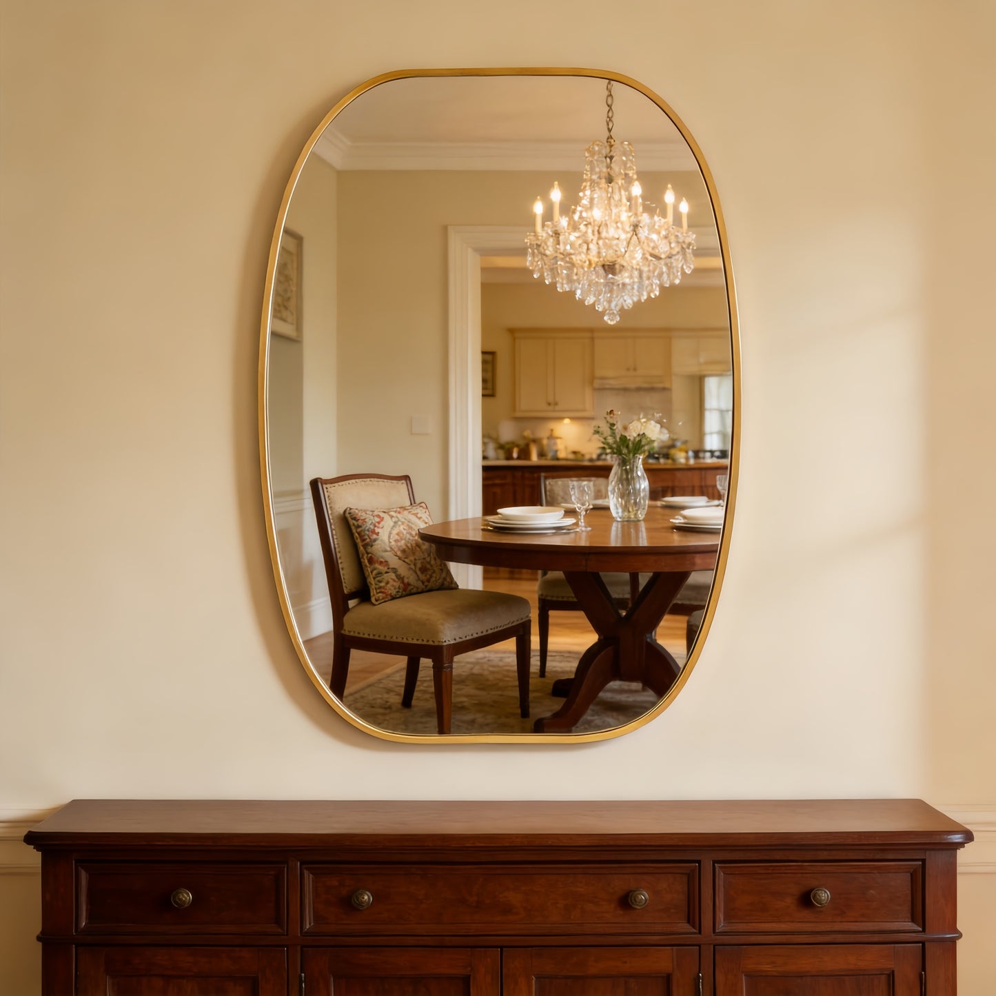 20x30 in Metal Framed Oval Vanity Bathroom Mirror for Wall