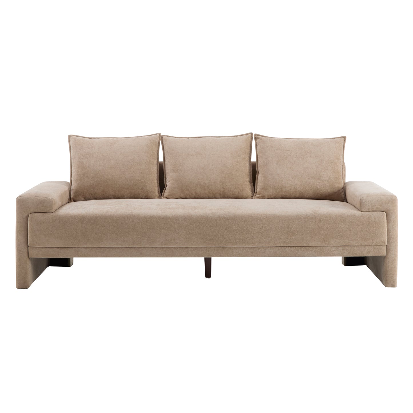 84.5" Modern Velvet Sofa – 3-Seater Upholstered Couch with Foam Cushions and Solid Wood Frame
