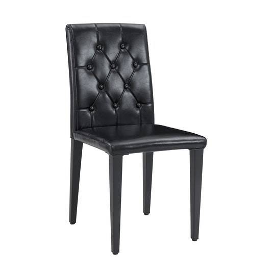 Dining Chairs Set PU Leather Black 4-piece set Upholstered Seating for Dining Room, Kitchen or Lounge Use