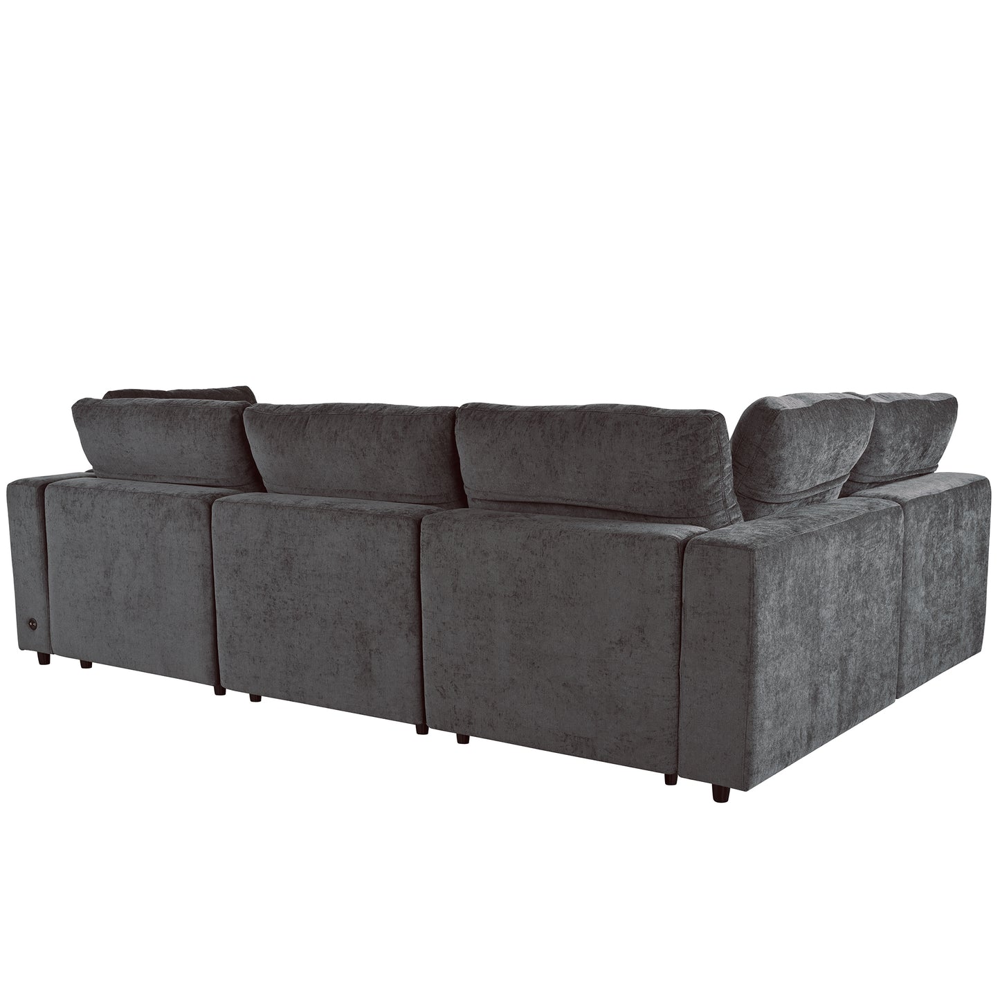 Upholstered Modular Sofa with  with Storage Space, USB Charge Ports,Wireless Charging and Built-in Bluetooth Speaker in Arm,Sectional sofa for Living Room Apartment.[old sku:WY000317AAE]