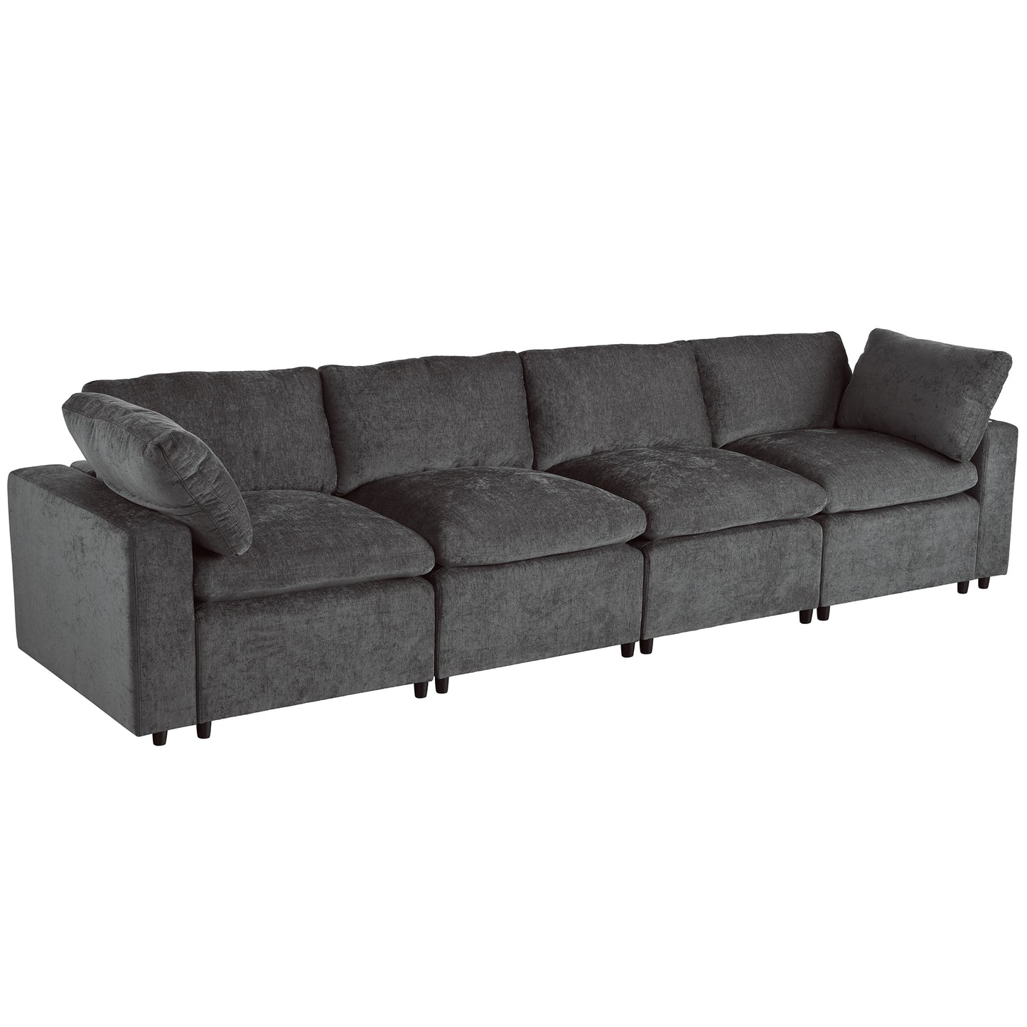 Upholstered Modular Sofa with  with Storage Space, USB Charge Ports,Wireless Charging and Built-in Bluetooth Speaker in Arm,Sectional sofa for Living Room Apartment.[old sku:WY000317AAE]
