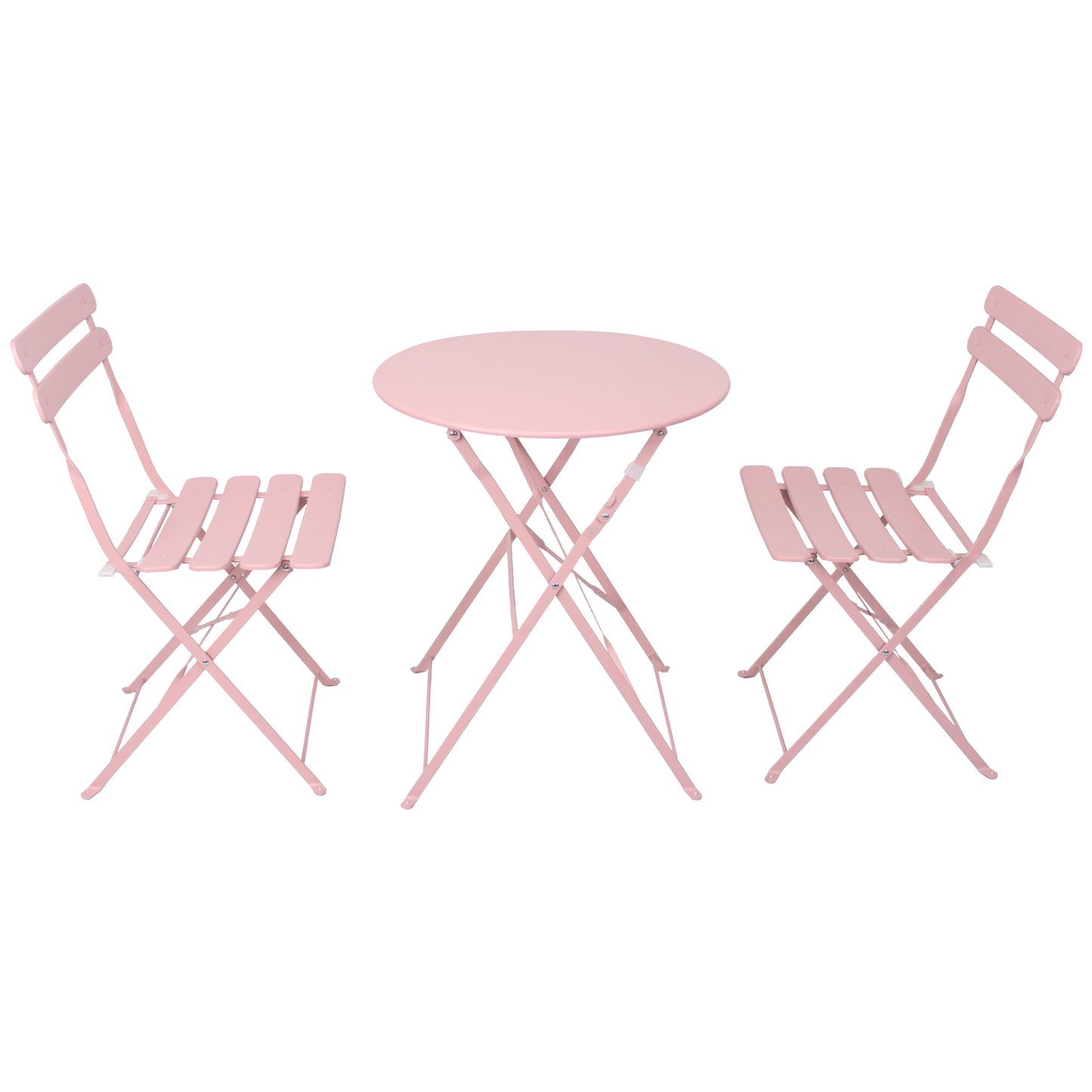 3 Pieces Patio Bistro Balcony Metail Chair Table Set