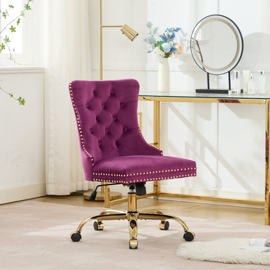 Office Chair Multiple Color Options Velvet Modern with Adjustable Design and Swivel Function for Home Office or Vanity Desk