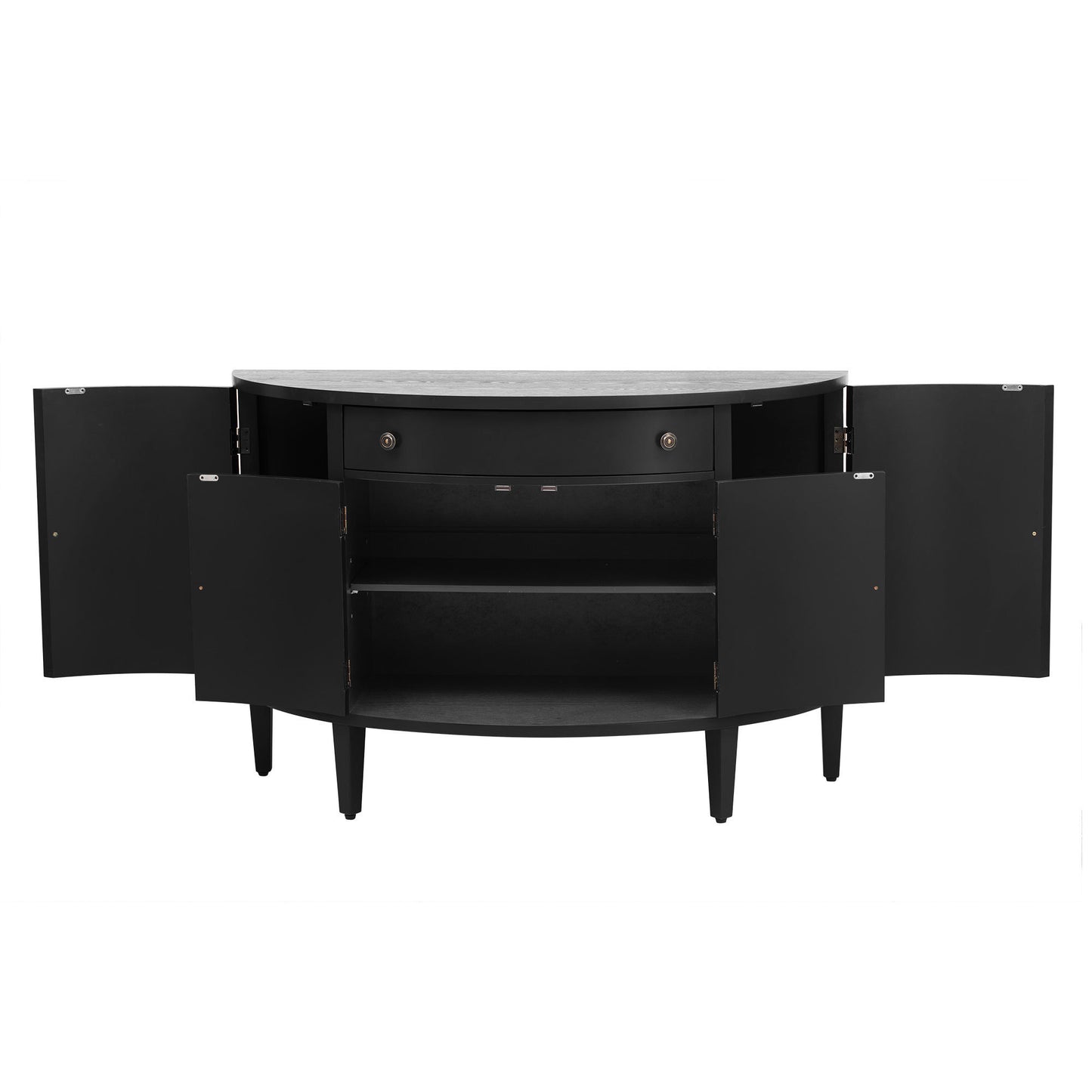Curved Design Storage Cabinet made of Fraxinus Mandschuric Solid Wood Veneer, Adjustable Shelves, Suitable for Corridors, Entrances and Study.