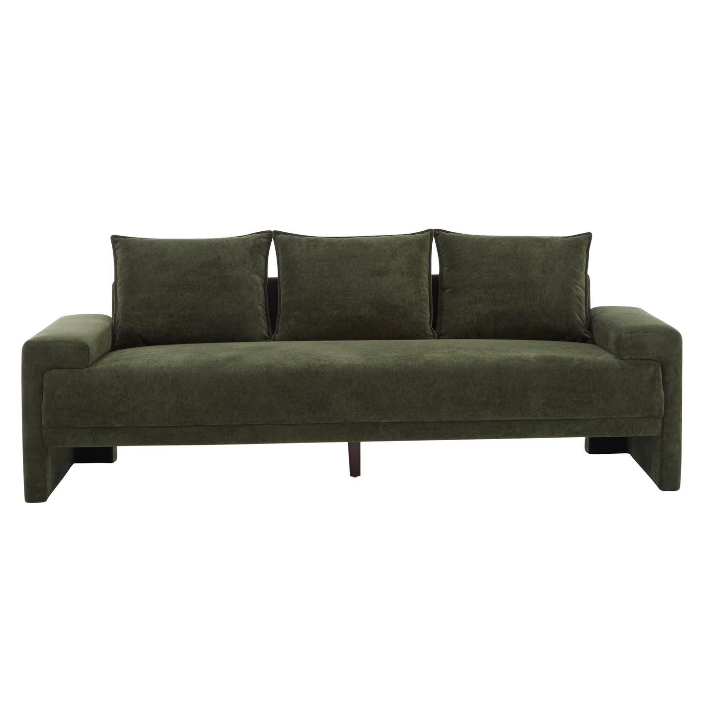 84.5" Modern Velvet Sofa – 3-Seater Upholstered Couch with Foam Cushions and Solid Wood Frame